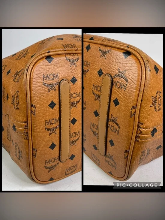 MCM Liz Large Reversible Visetos Brown Cognac Shopper Tote Bag - Picture 13 of 16